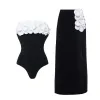 Black Strapless Set