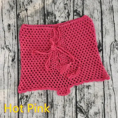 Women Fashion Sexy Crochet Hollow Lace-Up Beach Swimsuit Cover-Ups