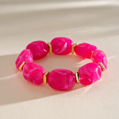 Women Fashion Acrylic Irregular Beaded Bracelet