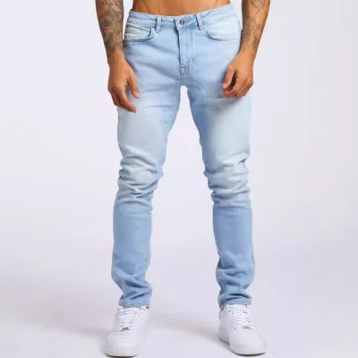 Men's Fashion Casual Solid Color Skinny Fit Denim Jeans