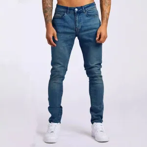 Men's Fashion Casual Solid Color Skinny Fit Denim Jeans