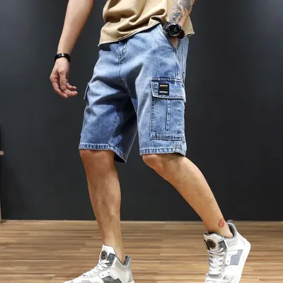 Men Fashion Casual Summer Loose Denim Shorts