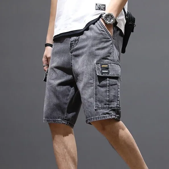 Men Fashion Casual Summer Loose Denim Shorts