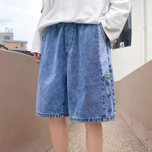 Men Fashion Casual Loose Fit Cotton Denim Shorts