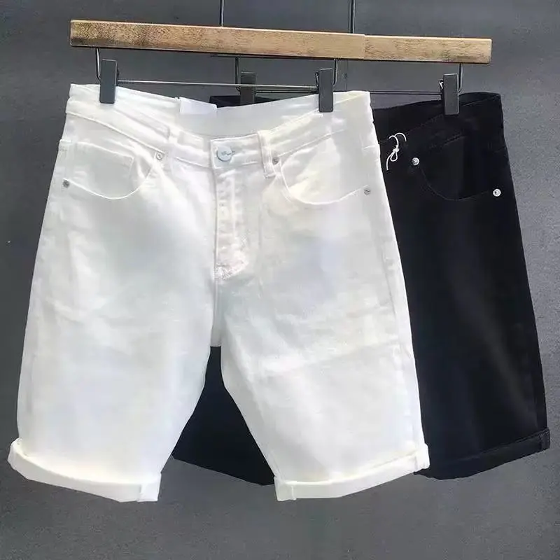 Men Fashion Casual Summer Thin Solid Color Denim Shorts