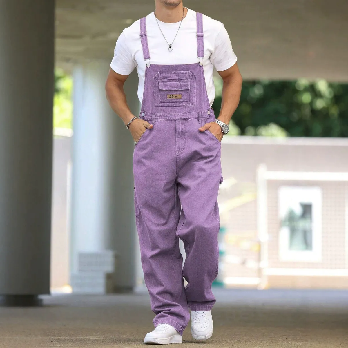 Men's Fashion Casual Workwear Wide Leg Denim Overalls