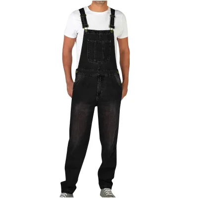 Men's Classic Denim Overalls with Multiple Pockets