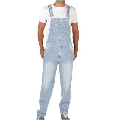 Men's Classic Denim Overalls with Multiple Pockets