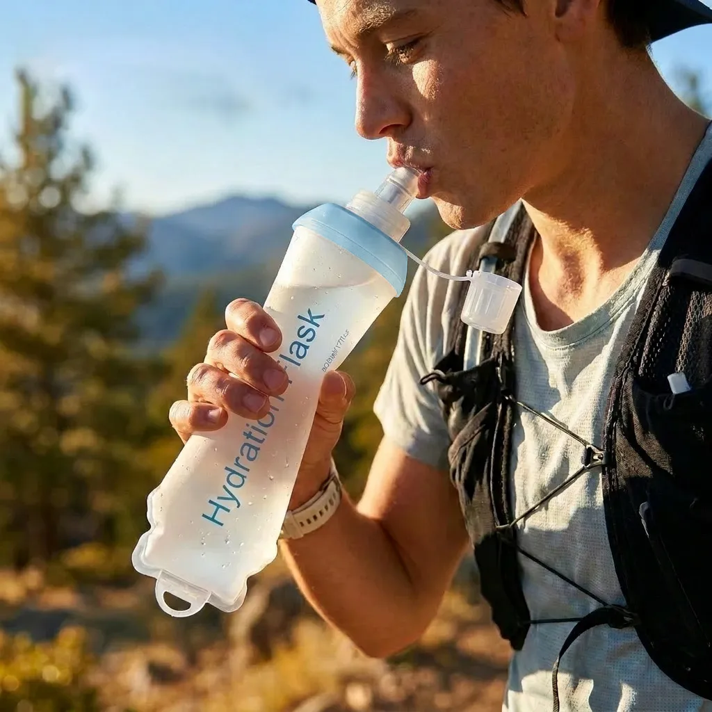 Fashion Sports Portable Handheld Foldable Soft TPU Water Bottle