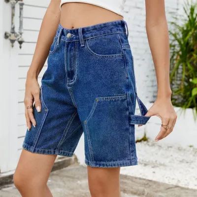 Women Fashion Casual Summer Washed Denim Shorts