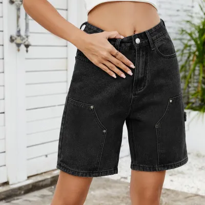 Women Fashion Casual Summer Washed Denim Shorts