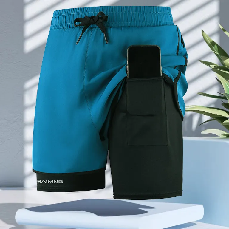 Men's Casual Micro-Elastic Breathable Quick-Dry Anti-Light Pocket Sports Shorts