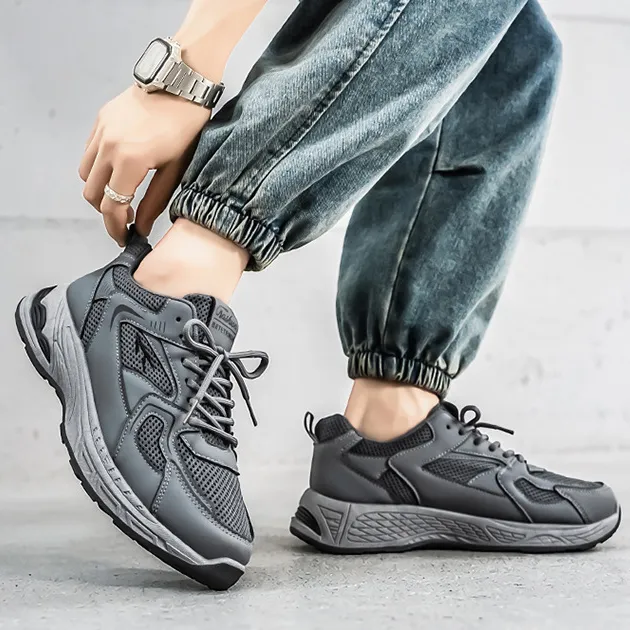 Men's Fashion Casual Summer Breathable Mesh Platform Lace Up Sneakers