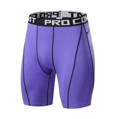 Men Casual High Elastic Tight Quick-Dry Milk Fiber Sports Shorts