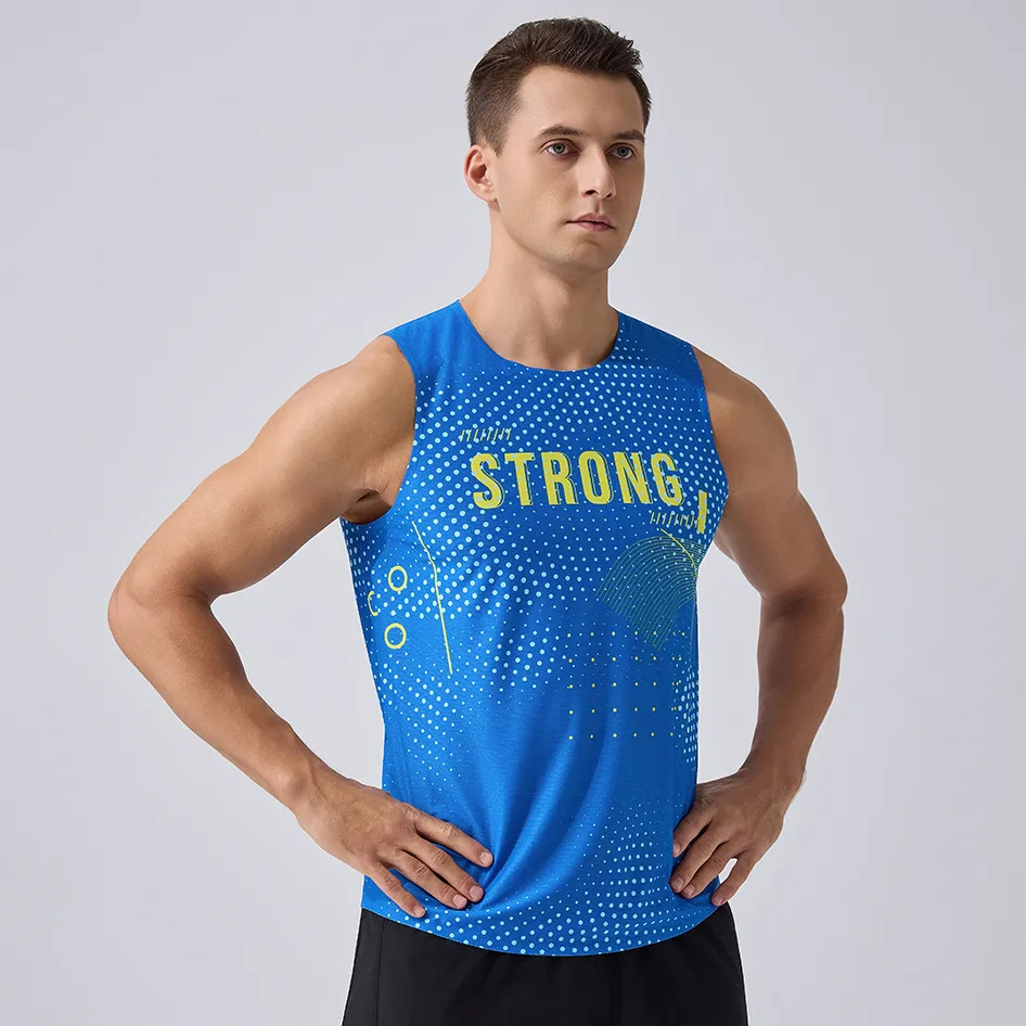 Men's Casual Letter Printed Sports Fitness Quick-Drying Sleeveless Tank Top