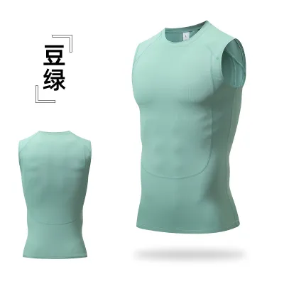 Men'S Fashion Casual Solid Color Fitness Sports High Elastic Quick Dry Tank Top