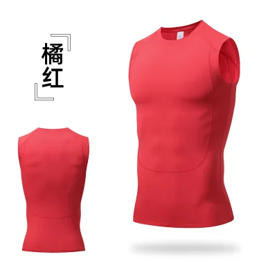 Men'S Fashion Casual Solid Color Fitness Sports High Elastic Quick Dry Tank Top