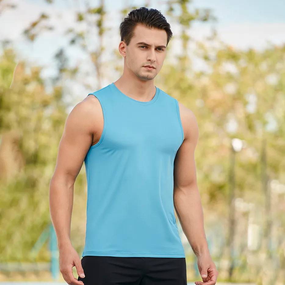 Men Fashion Casual Summer Solid Color Quick-Drying Sports Tank Top