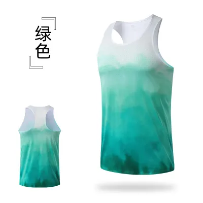 Men Fashion Casual Gradient Summer Quick-Dry Breathable Sleeveless Sports Tank Top