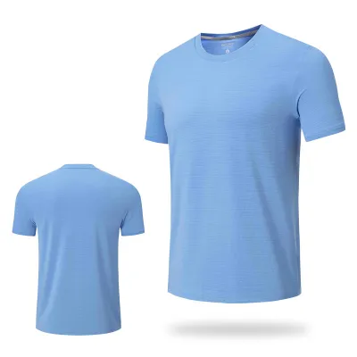 Men's Sports Summer Solid Color Round Neck Breathable Quick-Drying Short-Sleeve T-Shirt
