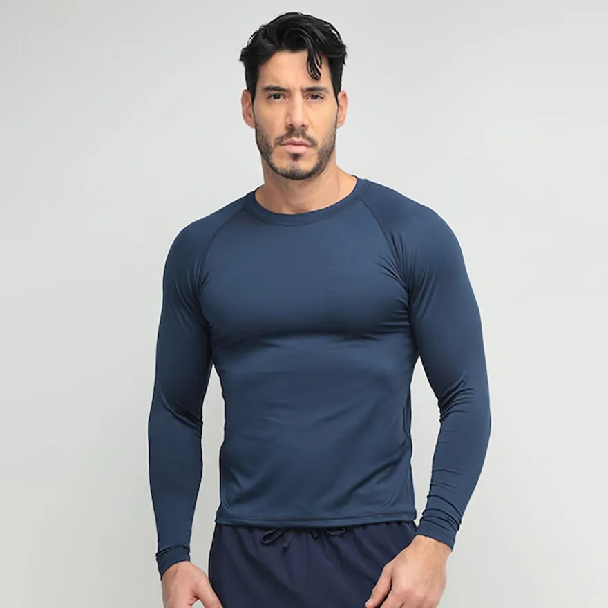 Men'S Fashion Casual Solid Color Quick-Dry Sports Tight Long Sleeve T-Shirt