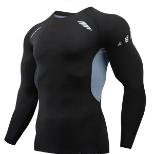 Men's Fashion Casual Quick-Drying Breathable Long-Sleeve Sports T-Shirt Polyester