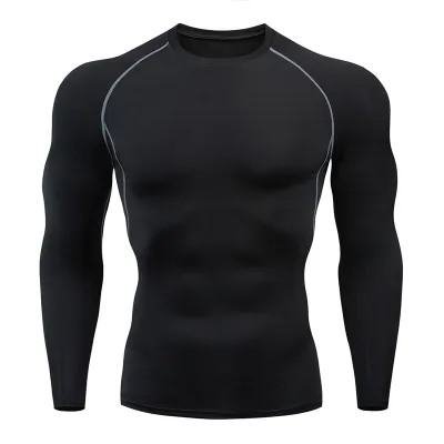 Men's Fashion Casual Sports Tights Fitness Quick-Drying Long-Sleeve T-Shirt