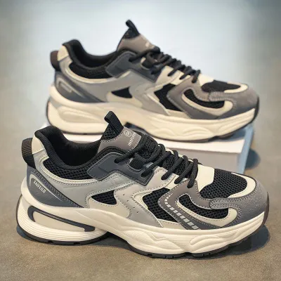 Men's Fashion Breathable Mesh Platform Lace-Up Sneakers