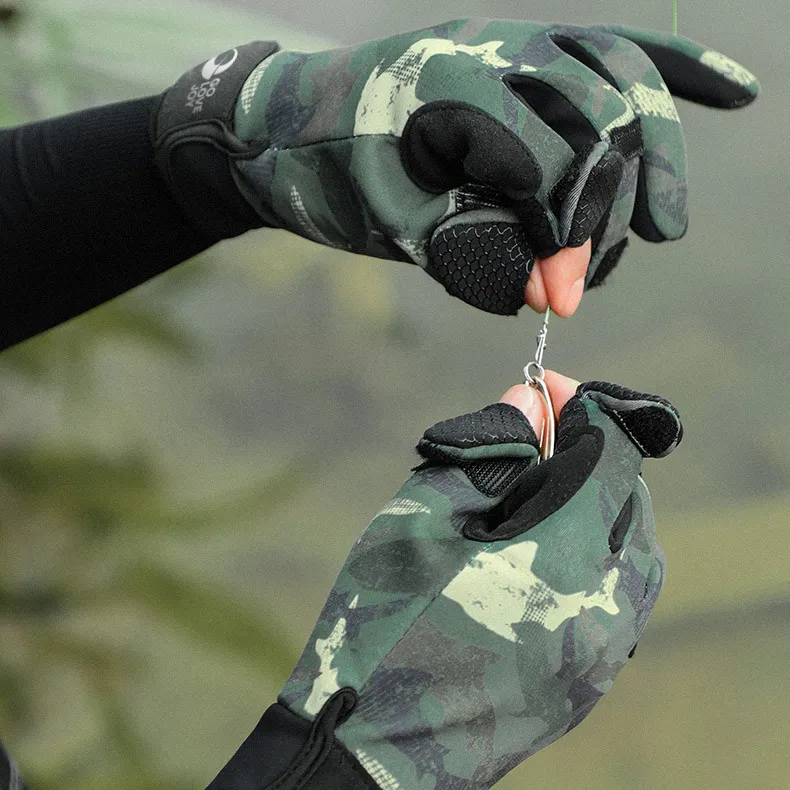 Professional Three Fingers Half Finger Non-Slip Warm Fishing Gloves