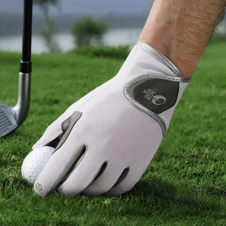 Fashion Summer Ice Silk Breathable Outdoor Anti-Sweat Anti-Skid Wear-Resistant Golf Gloves
