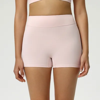 Women Fashion Casual Solid Color Quick-Drying High Waist Yoga Tight Shorts