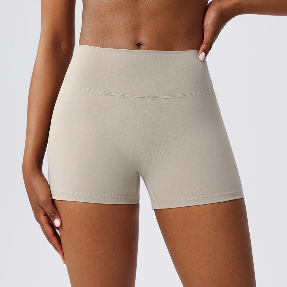 Women Fashion Casual Solid Color Breathable Sports Yoga Tight Shorts