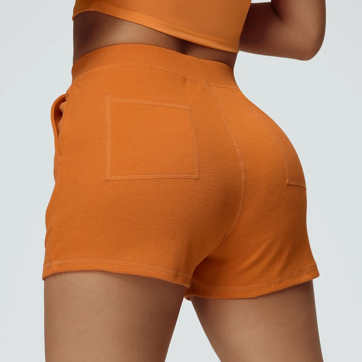 Women Fashion Casual Solid Color High Waist Outdoor Sports Straight Shorts