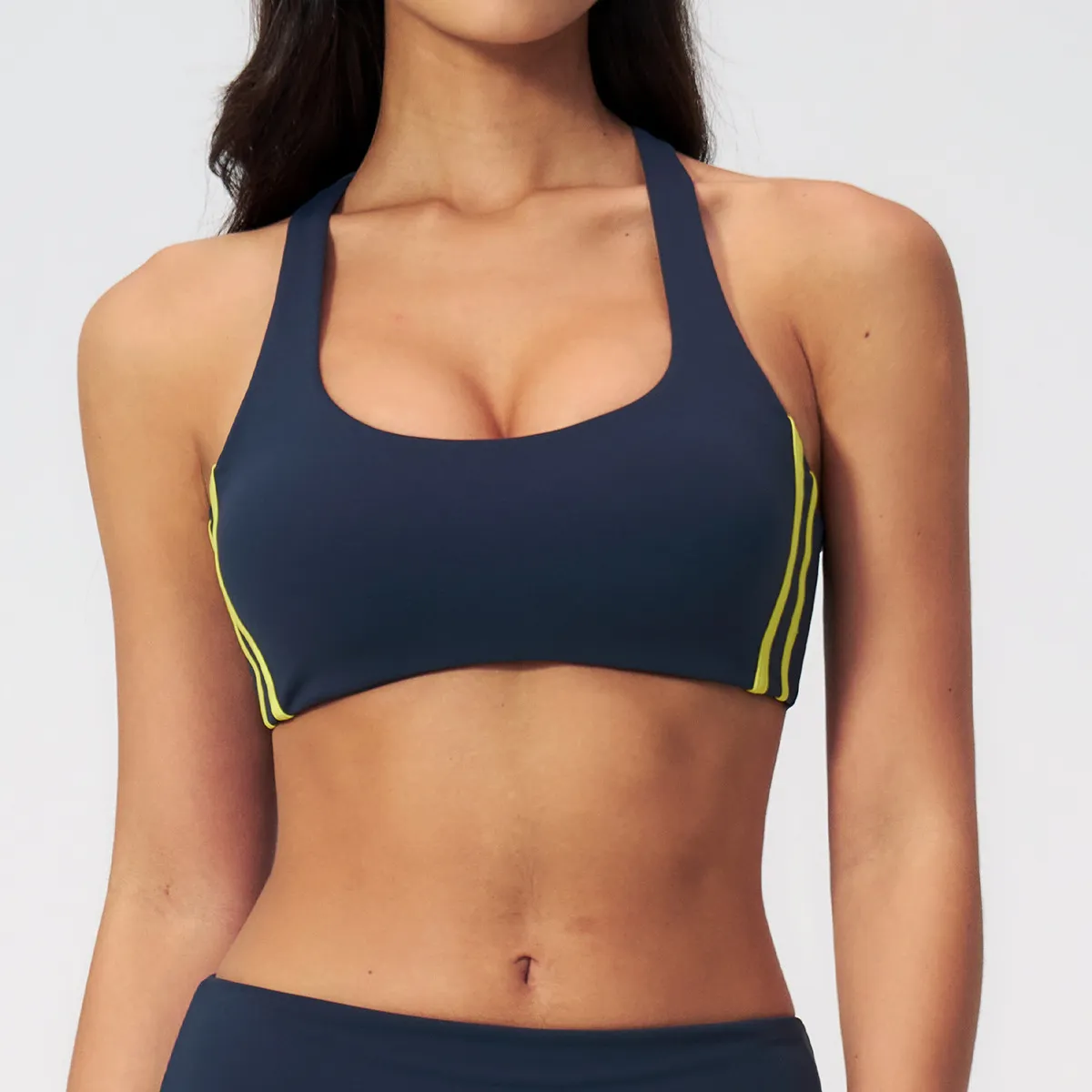 Women Fashion Casual Stripe High Elastic Yoga Bra