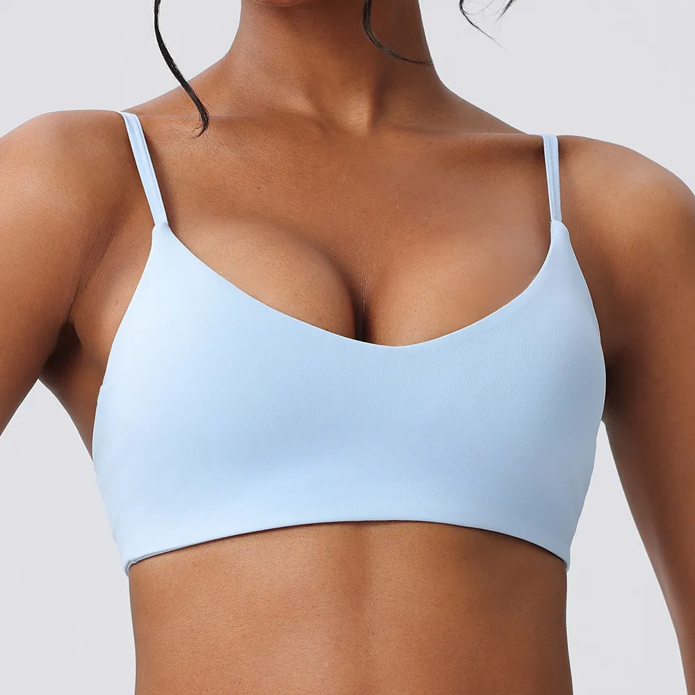 Women Fashion Sexy Simple Solid Color With Chest Pad Yoga Bra