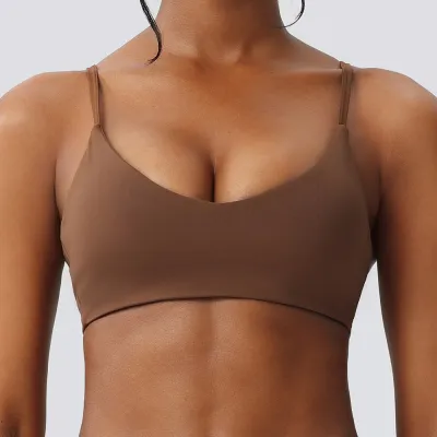 Women Fashion Sexy Simple Solid Color With Chest Pad Yoga Bra