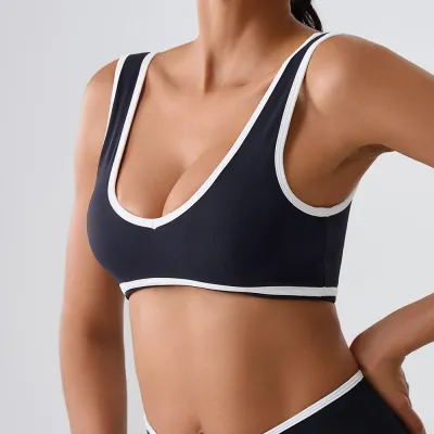 Women Fashion Casual Contrast Color Yoga Bra