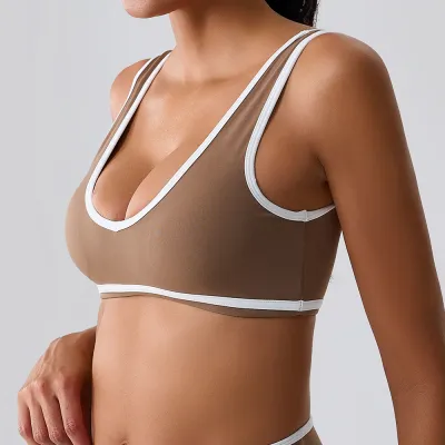 Women Fashion Casual Contrast Color Yoga Bra