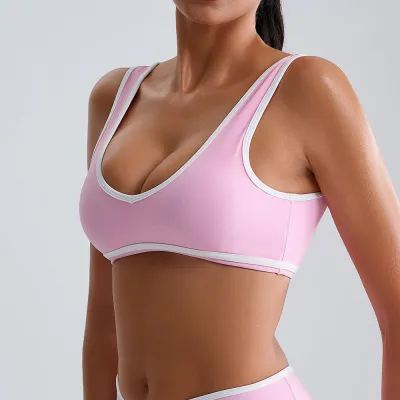 Women Fashion Casual Contrast Color Yoga Bra