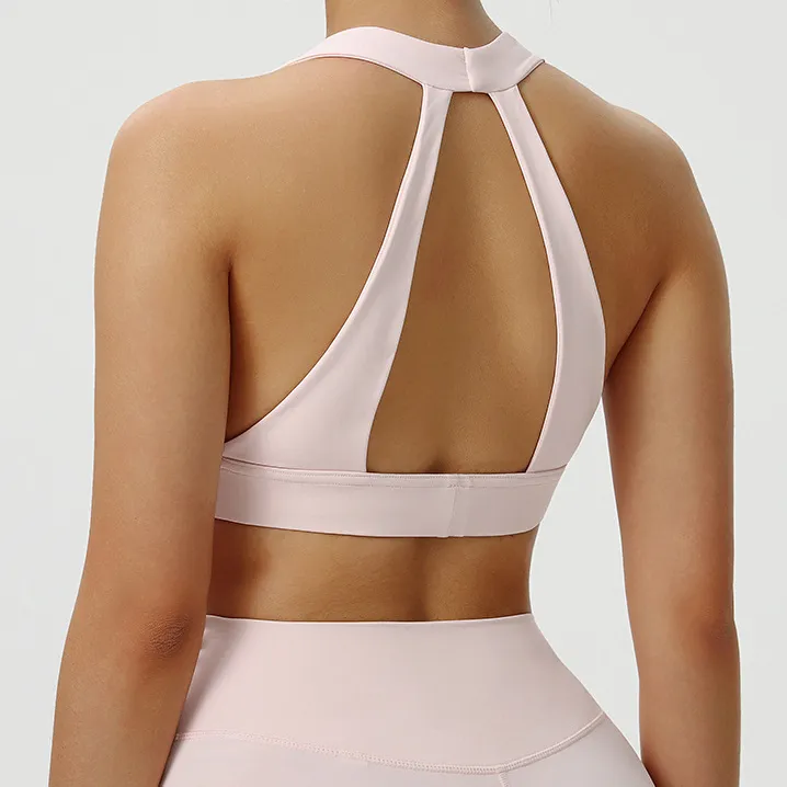 Women Fashion Casual Solid Color High Strength Shockproof Fitness Backless Yoga Bra