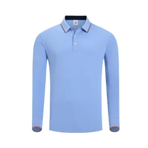 Casual Long-Sleeve Lapel Polo Shirt for Men