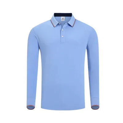 Casual Long-Sleeve Lapel Polo Shirt for Men