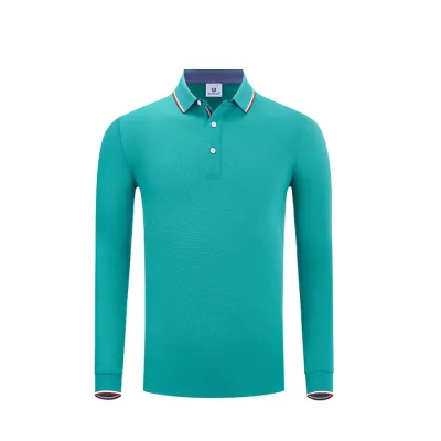 Casual Long-Sleeve Lapel Polo Shirt for Men