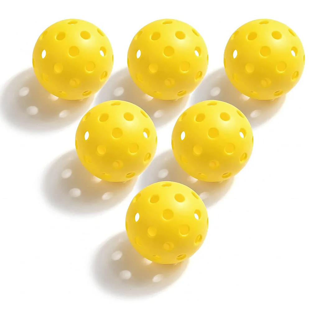 Fashion Solid Color 74mm40 Hole Plastic Pe Pickleball Ball 6pcs/Box