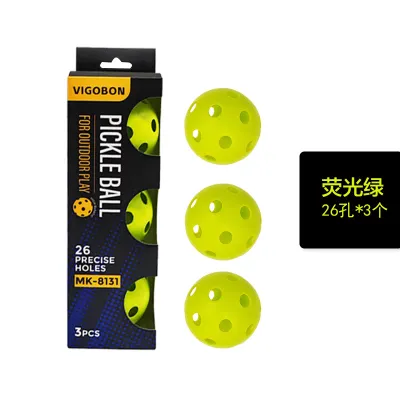 Fashion Solid Color 26 Hole Injection Pickleball 3pcs/Box