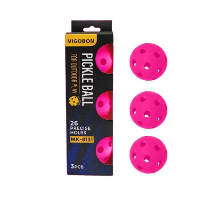Fashion Solid Color 26 Hole Injection Pickleball 3pcs/Box