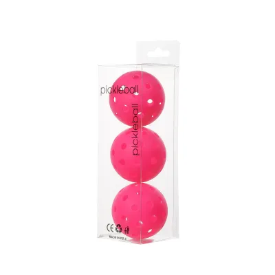 Juego de 3 pelotas de pickleball de plástico elástico de alta calidad, 40 agujeros y 74 mm, color sólido.