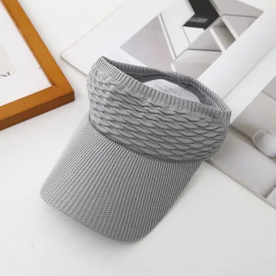 Women Casual Solid Color Fish Scale Empty Top Sunshade Sports Visor Hats