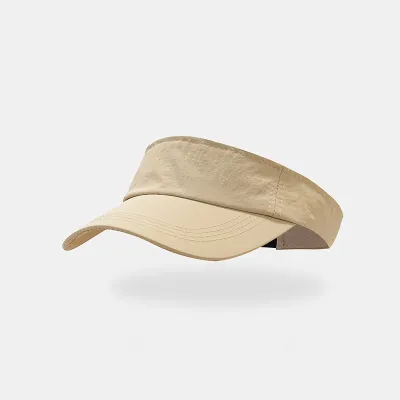 Fashion Casual Solid Color Quick-Drying Wide-Brimmed Without A Top Sunshade Sports Visor Hat