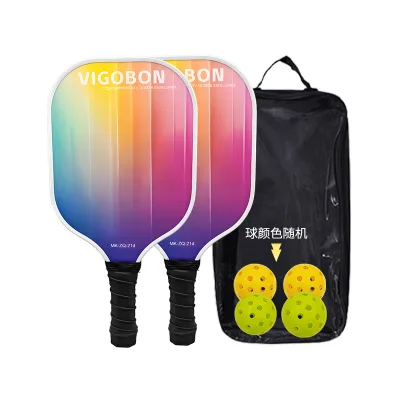 Fashion Printed Pu Soft Grip Outdoor Glass Fiber Pickleball Paddle Set